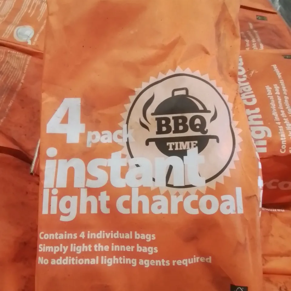 PALLET CONTAINING APPROXIMATELY 100 BRAND NEW 4 PACK INSTANT LIGHT CHARCOAL BAGS