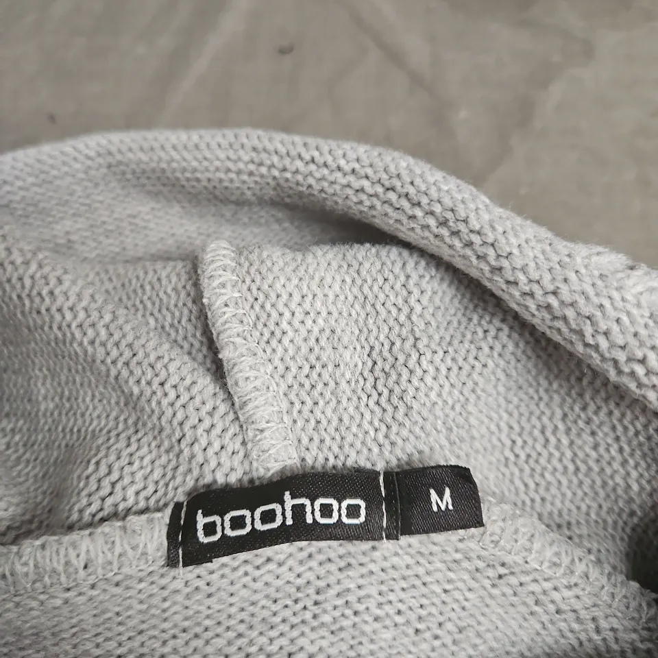 BOOHOO GREY HOODIE WITH DSGN STUDIO PRINT, SIZE M