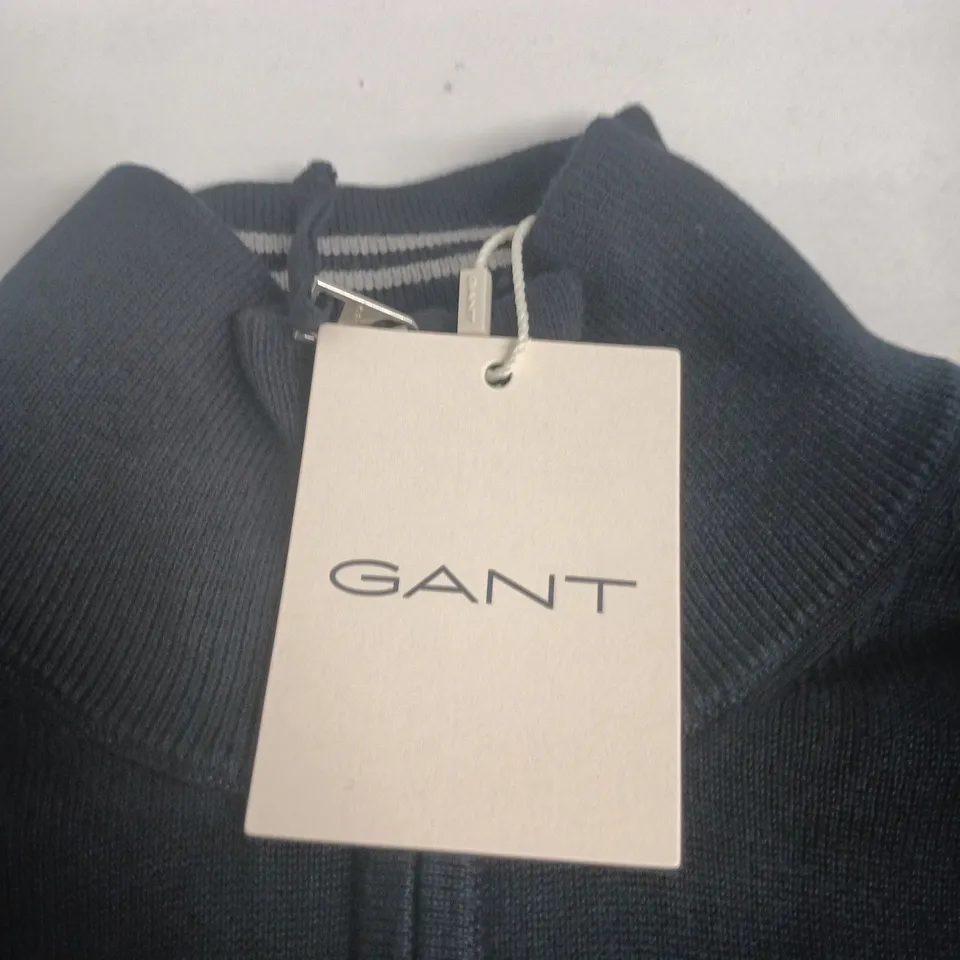 GANT CLASSIC COTTON HALF ZIP JUMPER – EVENING BLUE – SIZE M