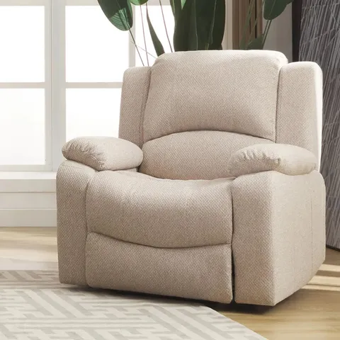 BOXED MAISSANE 1 SEATER UPHOLSTERED SOFA ARMCHAIR - BEIGE (1 BOX)