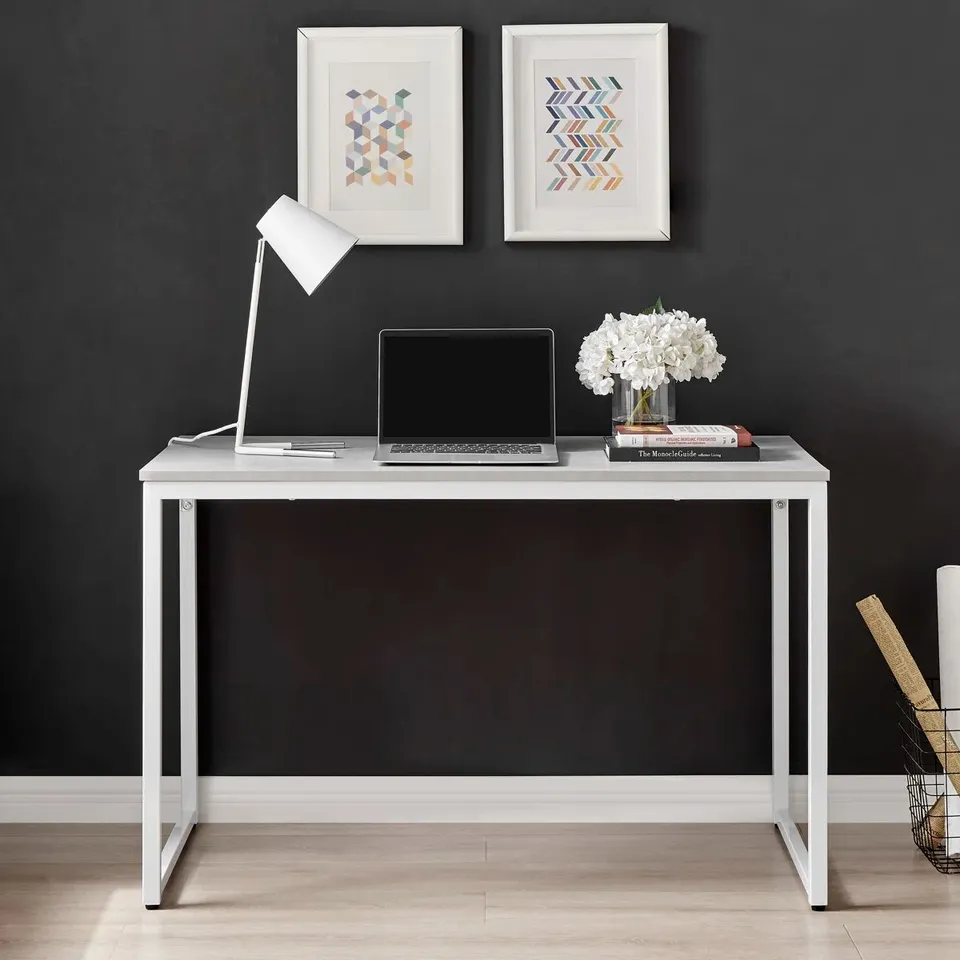 BOXED KYNLYN MODERN DESIGN COMPUTER DESK - GREY/WHITE (1 BOX)