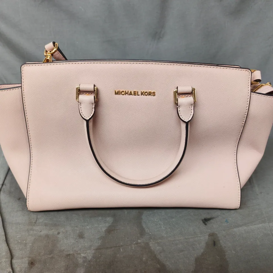 MICHAEL KORS PINK SAFFIANO LEATHER TOTE HANDBAG