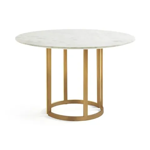 BOXED SASCHA 4 SEATER ROUND DINING TABLE, MARBLE (2 BOXES)