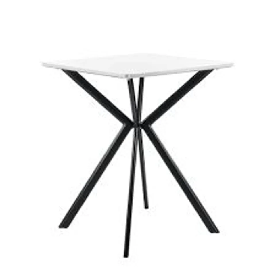 BOXED JANKE DINING TABLE - WHITE/BLACK (1 BOX)