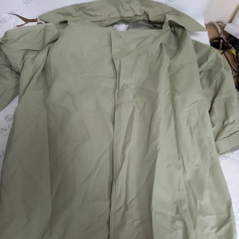 MNG LIGHT GREEN LONG TRENCH COAT - MEDIUM