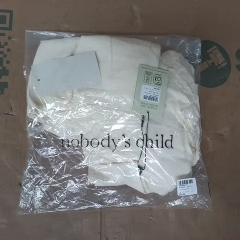 BAGGED NOBODY'S CHILD LILLIAN MINI DRESS IN SOFT CREAM SIZE UK 10
