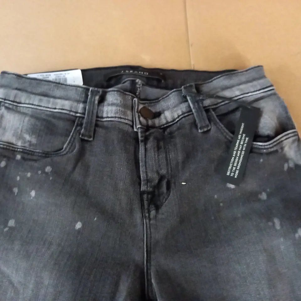 BRAND NEW J BRAND MID RISE CROPPED SKINNY JEANS IN DISTRESSED BLACK - 24