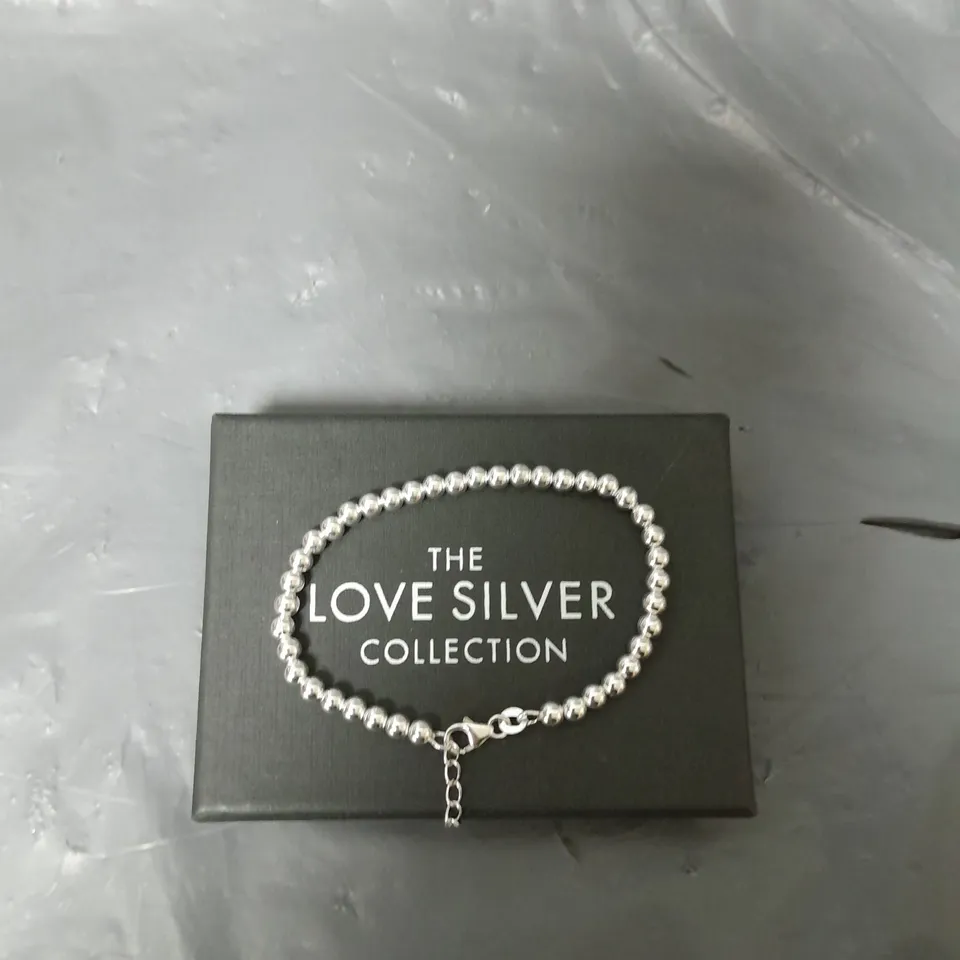 THE LOVE SILVER COLLECTION STERLING SILVER BEADED BRACELET