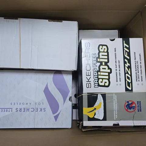 APPROXIMATELY 10 ASSORTED BOXED PAIRS OF SHOES IN VARIOUS SIZES, STYLES & COLOURS TO INCLUDE BRANDS SUCH AS SKECHERS, VIONIC, RIEKER, ETC