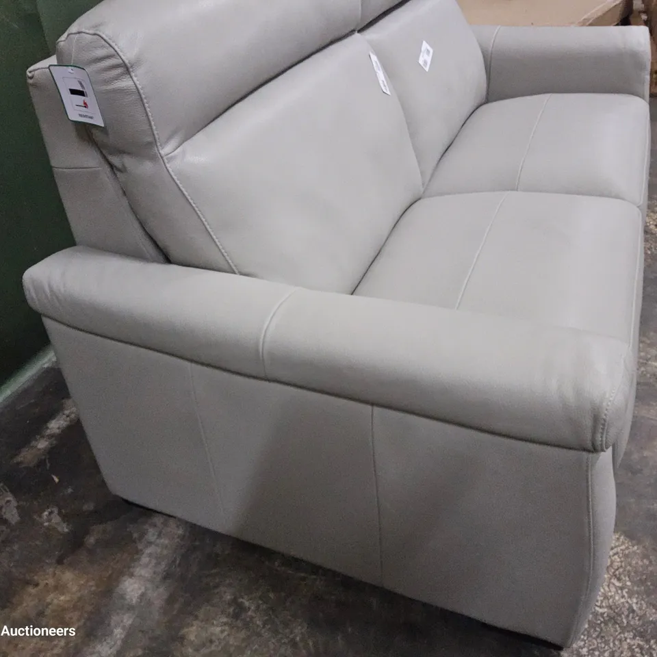 QUALITY ITALIAN DESIGNER ADRIANO THREE SEATER SOFA GREY LEATHER 