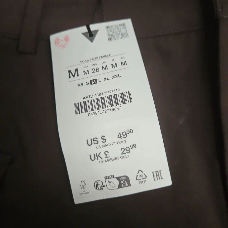 ZARA WOMEN'S CARGO MINI SKIRT – BROWN, SIZE M (UK 28)