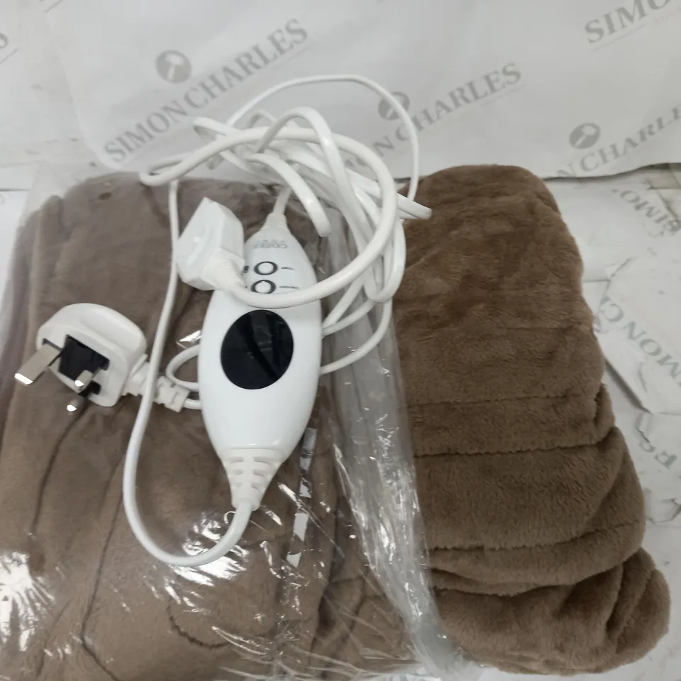 COZEE HOME HEATED BLANKET IN DARK TAUPE