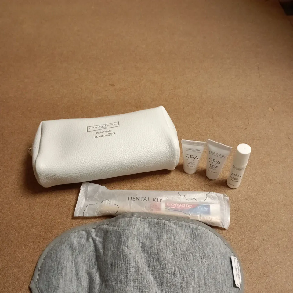THE WHITE COMPANY SPA TRAVEL SET IN WHITE LEATHER CASE – EXCLUSIVE FOR BRITISH AIRWAYS