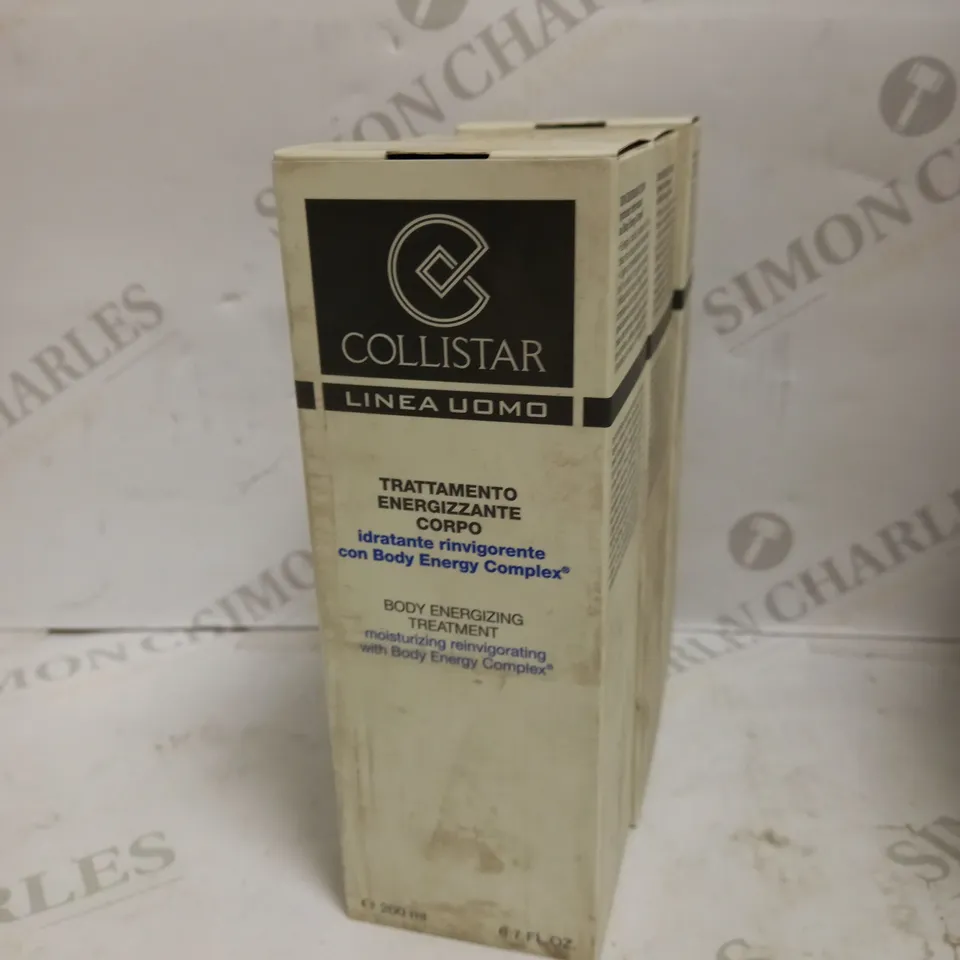 LOT OF 3 X 200ML COLLISTAR UOMO ENERGIZING BODY TREATMENT