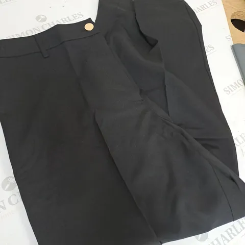 POUE MOI BLACK WIDE LEG WOVEN TROUSER - BLACK SIZE 18S 