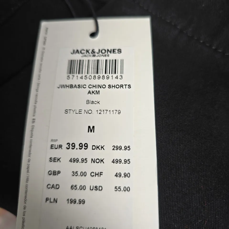 JACK & JONES BASIC CHINO SHORTS – BLACK, MEN'S SIZE M