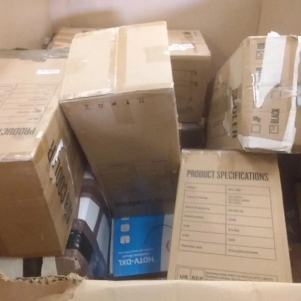 PALLET OF ASSORTED ITEMS INCLUDING AIR COOLER, JUMBO 4 IN A ROW, SINGLE HOMIE INDUCTION COOKER, QUICKDRAW WOODEN CROQUET SET, DART GAME, VIFLYKOO VINTAGE TURNTABLE 