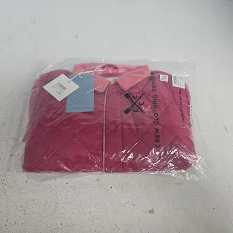 BAGGED CREW CLOTHING SMART PINK CORD COLLARED DIAMOND QUILT JACKET - 7/8 YRS