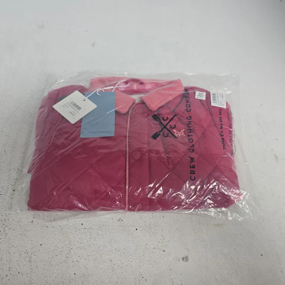 BAGGED CREW CLOTHING SMART PINK CORD COLLARED DIAMOND QUILT JACKET - 7/8 YRS