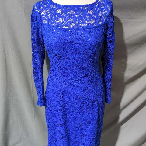 MARINA SEQUIN LACE DRESS – BLUE SIZE 28