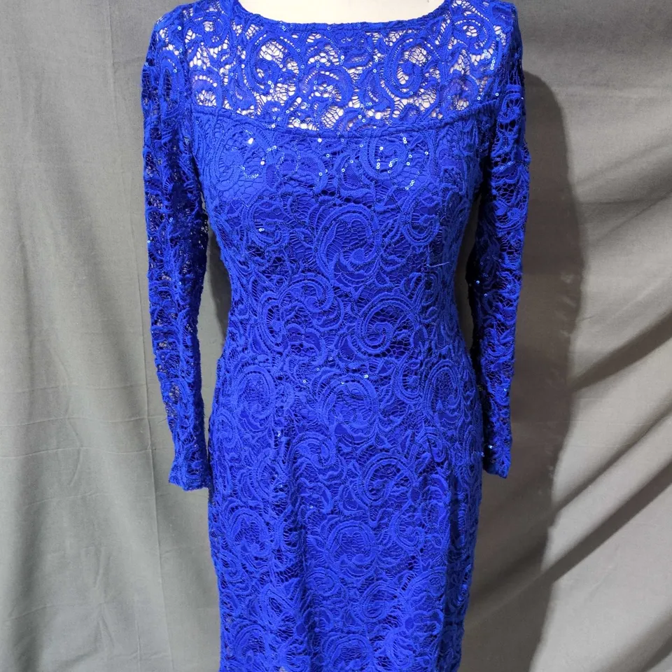 MARINA SEQUIN LACE DRESS – BLUE SIZE 28