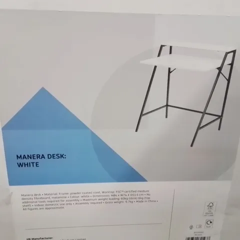 BOXED MANERA WHITE DESK