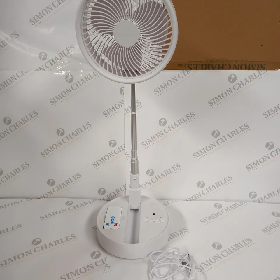 BELL & HOWELL OSCILLATING FOLDING RECHARGEABLE FAN, WHITE