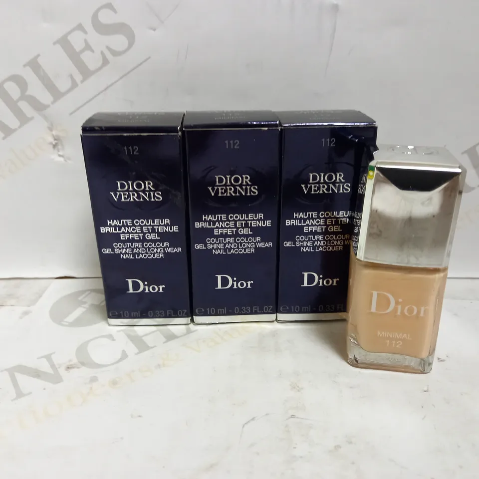 3 X 10ML DIOR DIOR VERNIS GEL SHINE LONGWEAR NAIL LACQUER - 112 MINIMAL