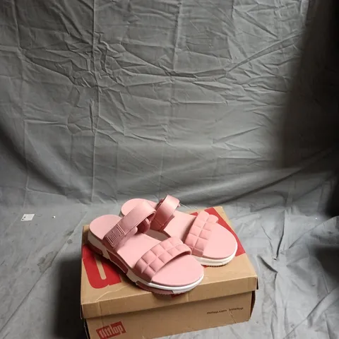 FITFLOP HAYLIE CUBE SLIDE SANDALS – PINK, UK SIZE 6 (WOMEN)