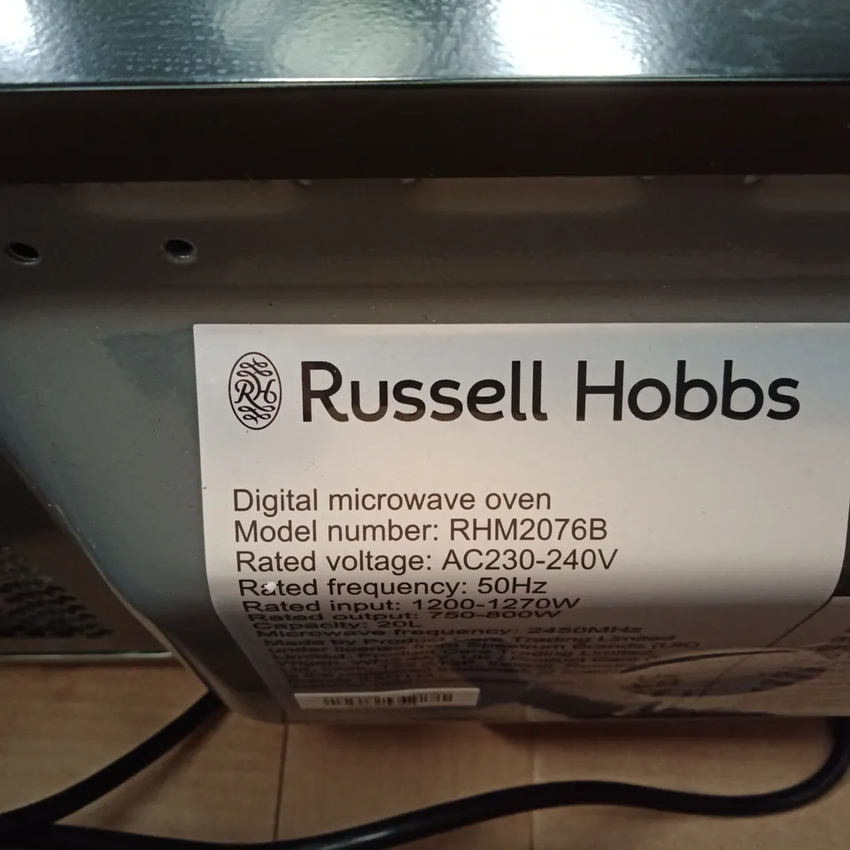RUSSELL HOBBS DIGITAL MICROWAVE OVEN (RHM2076B) – BOXED