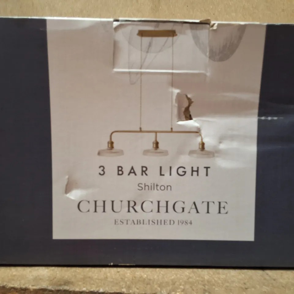 BOXED CHURCHGATE 3-BAR LIGHT FITTING BY SHILTON