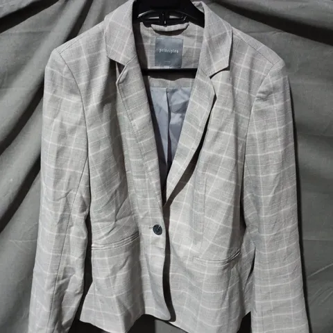 PRINCIPLES GREY PLAID BLAZER – UK 14