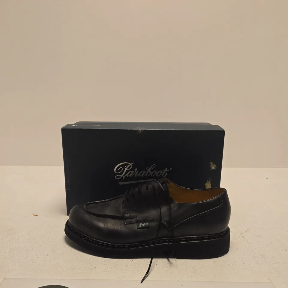 PARABOOT BLACK LEATHER DERBY SHOES – MEN'S SIZE UK 9.5