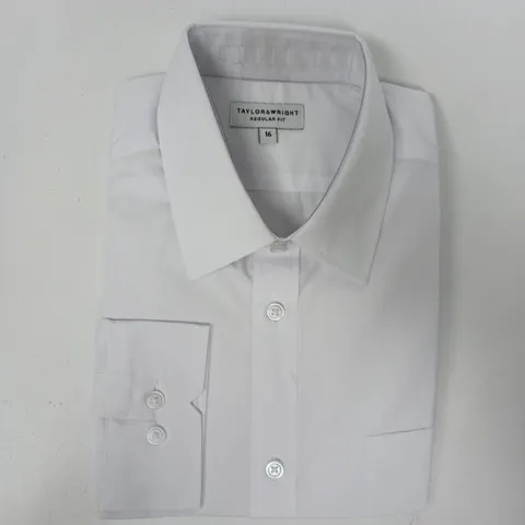 TAYLOR & WRIGHT REGULAR FIT SHIRT IN WHITE SIZE 16