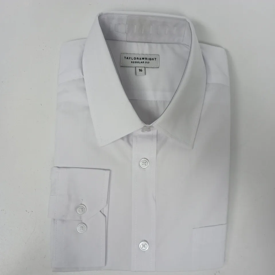 TAYLOR & WRIGHT REGULAR FIT SHIRT IN WHITE SIZE 16