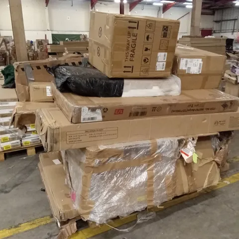 PALLET OF ASSORTED INCOMPLETE FURNITURE PARTS AND PIECES