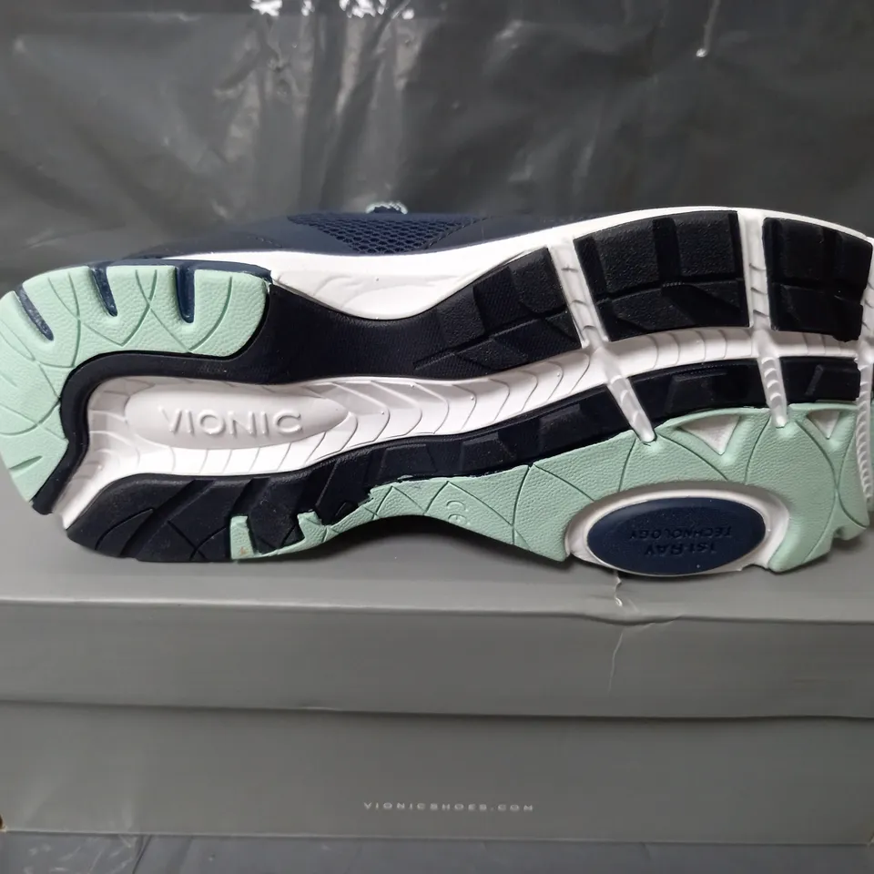 BOXED PAIR OF VIONIC NAVY TRAINERS - SIZE 7