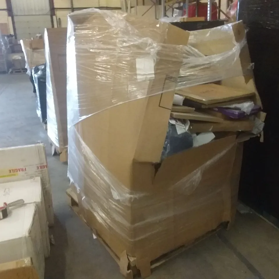 PALLET OF ASSORTED ITEMS INCLUDING CARTTIYA TOILET SEAT, TAIYUHOMES DAY AND NIGHT ROLLER BLIND, TAIYUHOMES VENETIAN BLIND, GREEN SUN LED LIGHT STRIPE, KNITTING MACHINE MAGIC LOOP LOOM, KALAMITICA