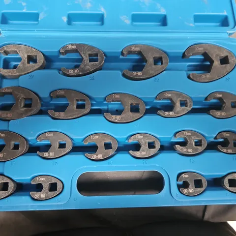 Chrome-Moly Ring Spanner Set in Blue Case (CR-MO) – metric sizes 10–30mm
