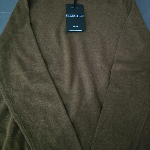 MNG LONG SLEEVE JUMPER IN BROWN SIZE MEDIUM