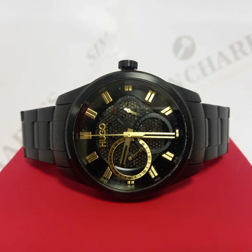 HUGO #SKELETON WATCH BLACK BRACELET WATCH RRP £219