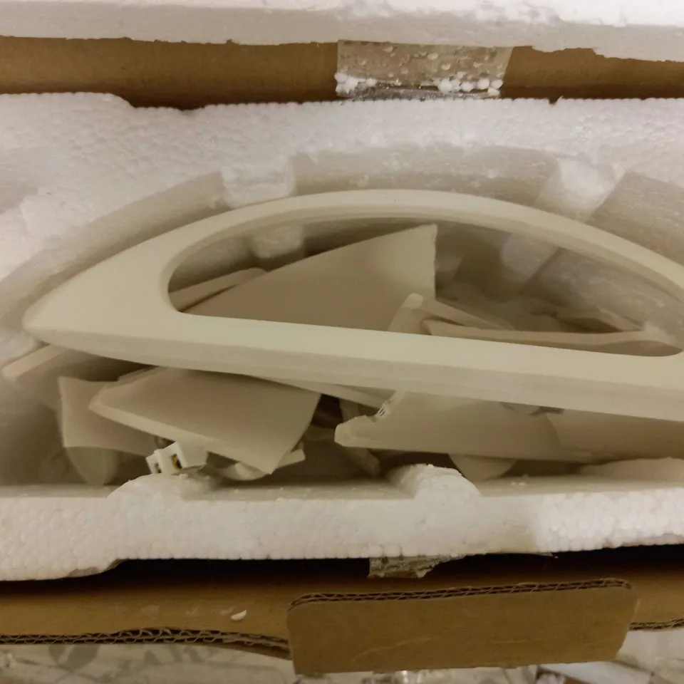 BOX OF APPROX 20 ASSORTED HOUSEHOLD AND CRAFT ITEMS TO INCLUDE PANASONIC TV REMOTE, ASSORTED COLOUR BUNTING, MOBILE PHONE CASE