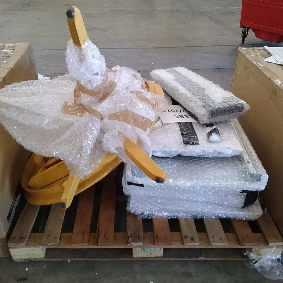 PALLET OF ASSORTED DINING TABLE PARTS 