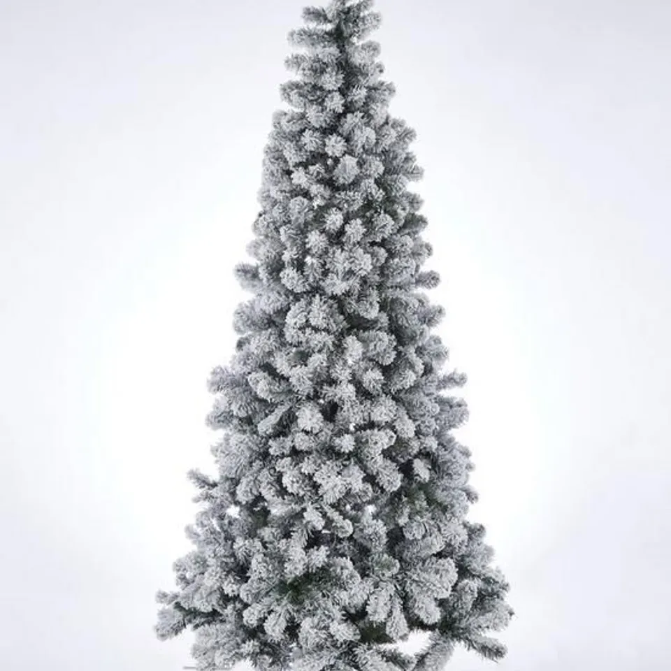 BOXED 6.5FT PRE-LIT SLIM FLOCKED EMPEROR CHRISTMAS TREE COLLECTION ONLY RRP £159.99