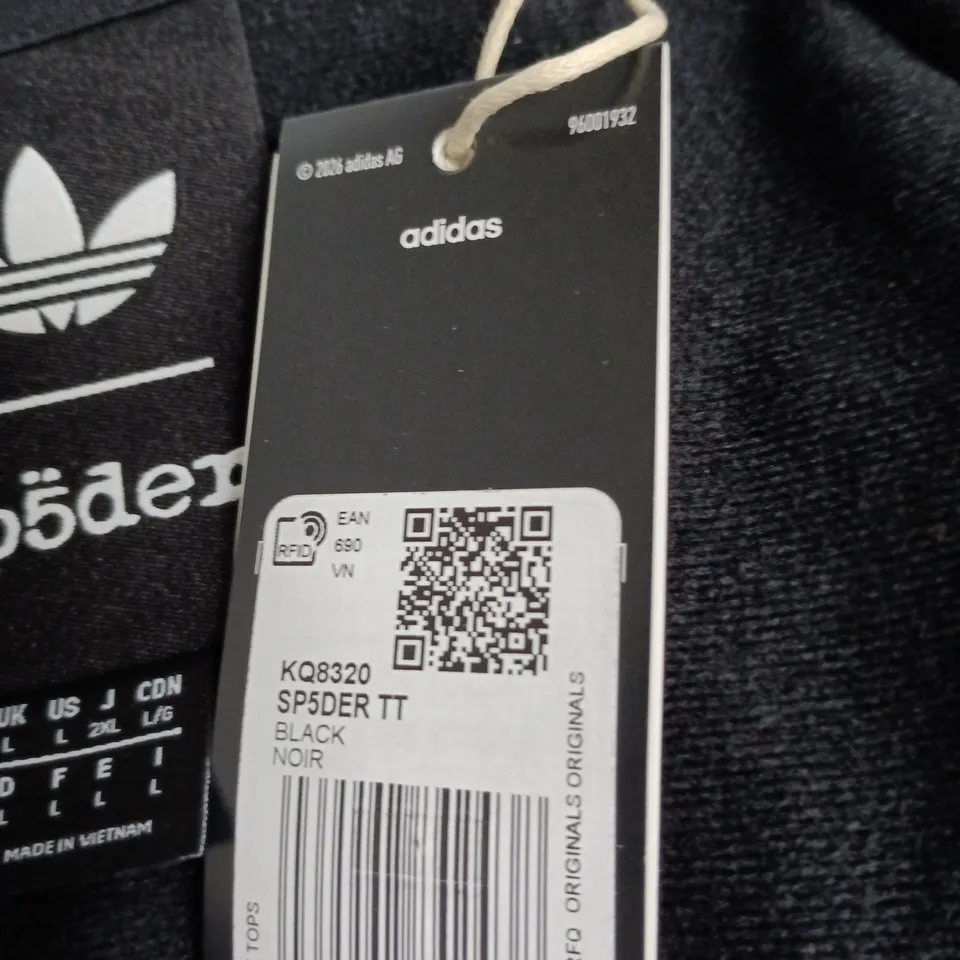 ADIDAS ORIGINALS SPIDER TRACK JACKET, BLACK WITH RHINESTONE LETTERING, UK L