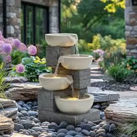 BOXED CHARLES BENTLEY 4 TIER CASCADING BOWLS WATER FEATURE