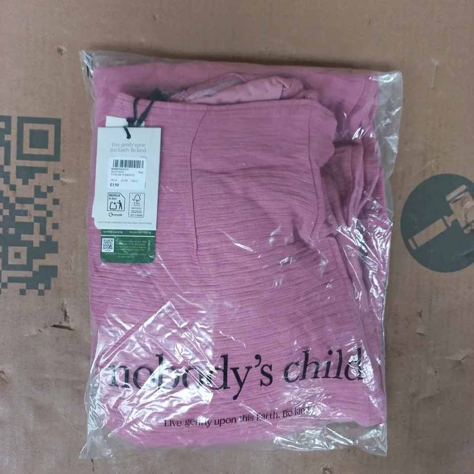 BAGGED NOBODY'S CHILD TAYLOR JUMPSUIT IN PINK SIZE UK 10