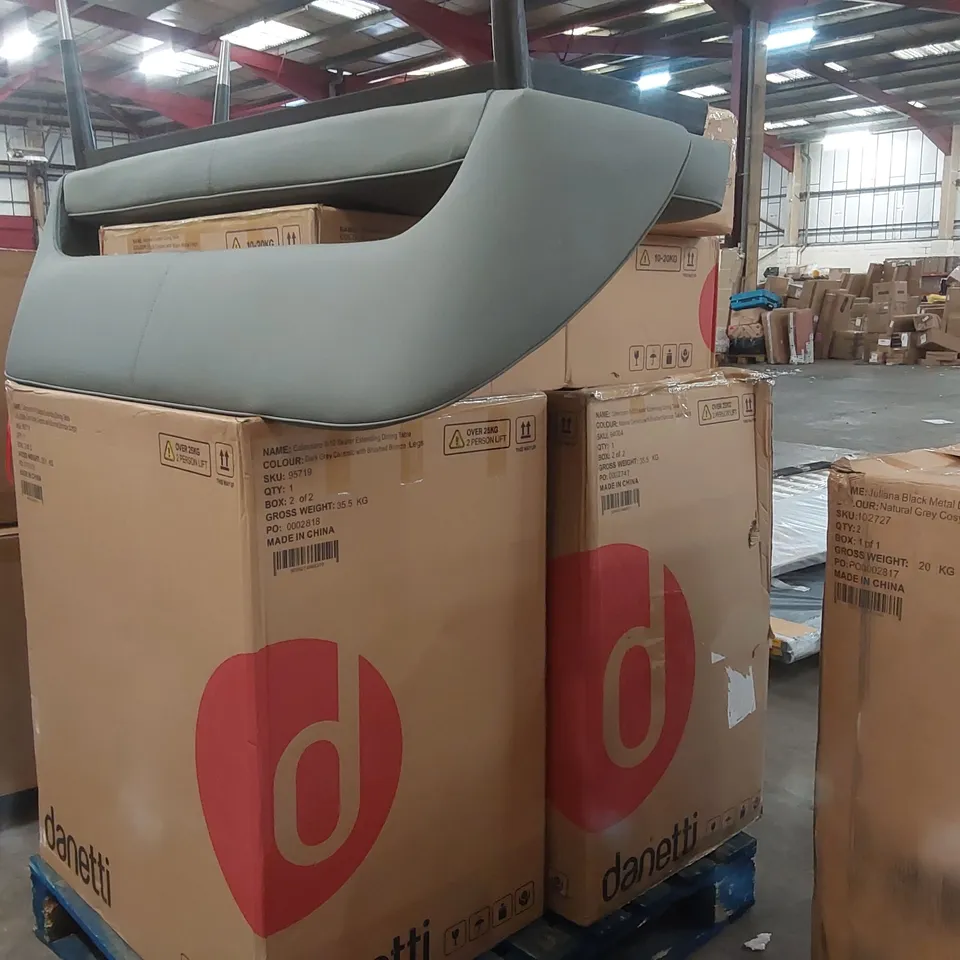 PALLET CONTAINING A LARGE ASSORTMENT OF DESIGNER FURNITURE PARTS