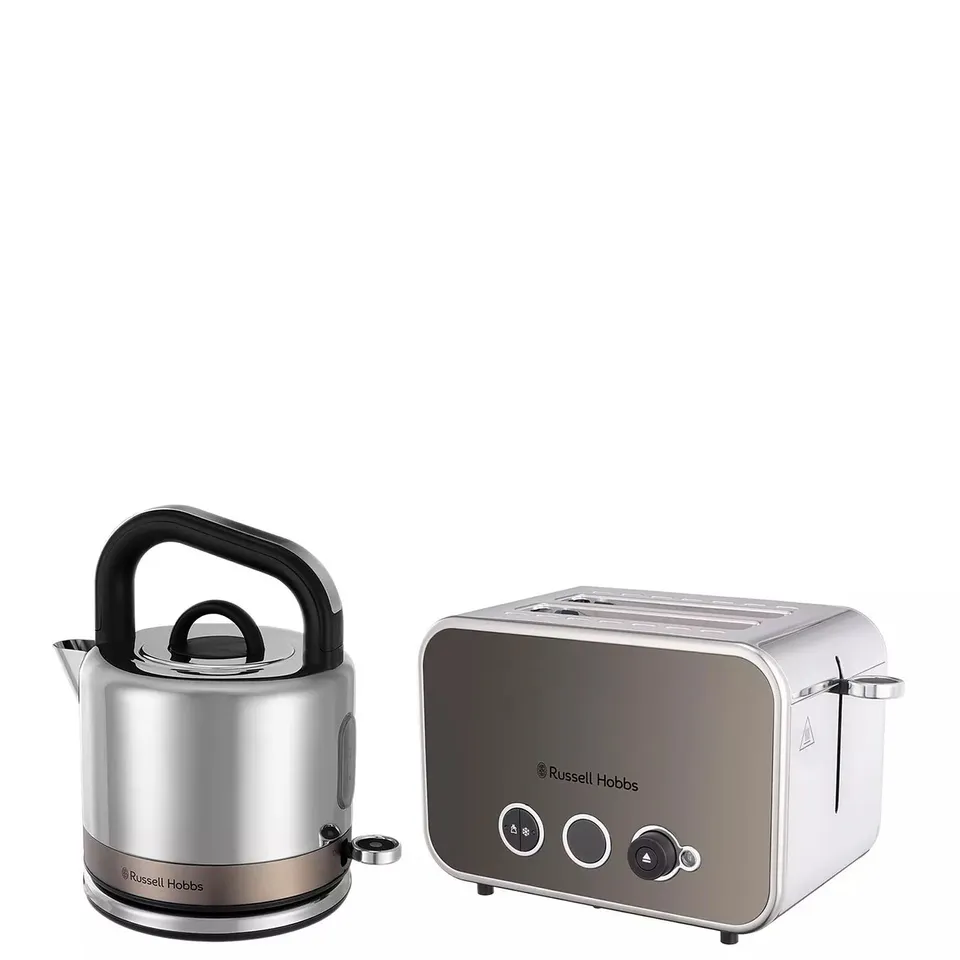 RUSSELL HOBBS DISTINCTIONS KETTLE AND 2-SLICE TOASTER BUNDLE - TITANIUM