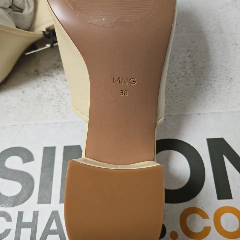 UK 5 (EU 38) MNG BY MANGO BEIGE OPEN-TOE MULE SANDALS